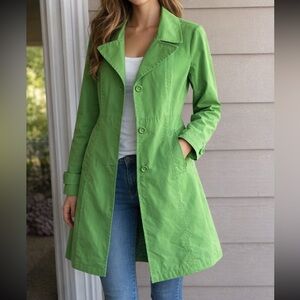 Relativity Vibrant Green Trench Coat